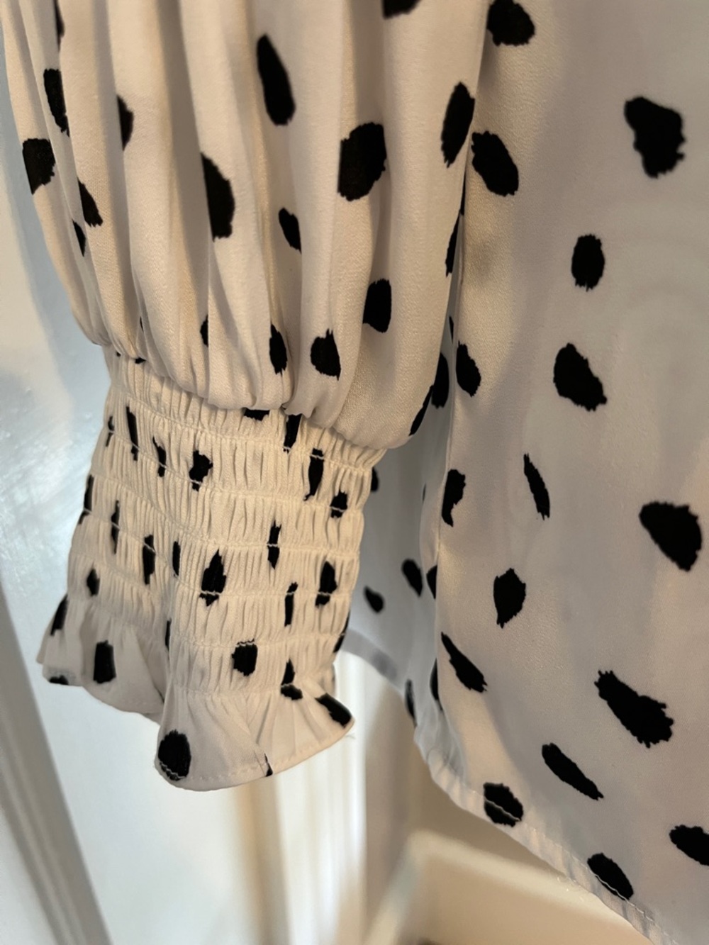 Size S Polka Dot High-Neck Blouse - White/Black Madison d’Amelie - Picture 5 of 10